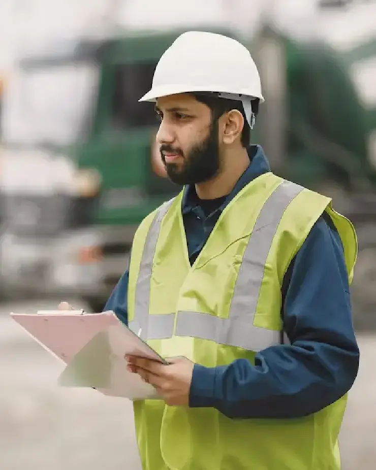 running this site with confidence cropped portrait attractive young female construction worker standing with her arms folded site_590464 59443 1